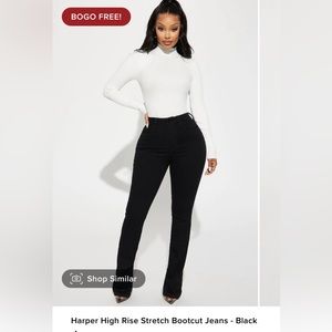Fashion Nova jeans - Harper High Rise Stretch Bootcut Jeans - Black